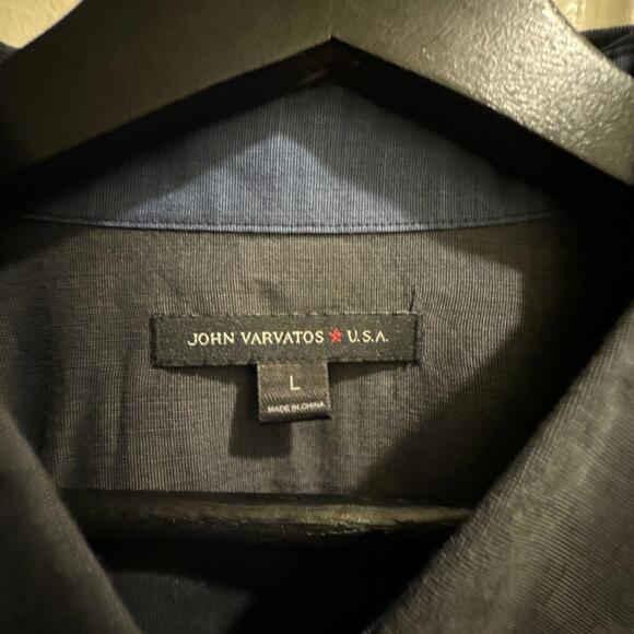 John Varvatos Grey Black Button Down Long Sleeve Dress Shirt Mens Large - Picture 2 of 7